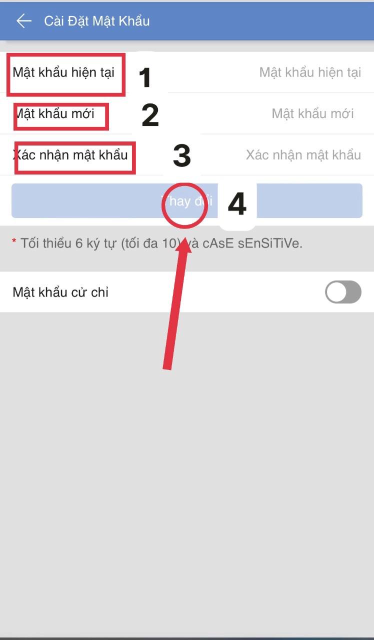 Cài đặt mật khẩu Viva88 thay đổi mật khẩu viva88